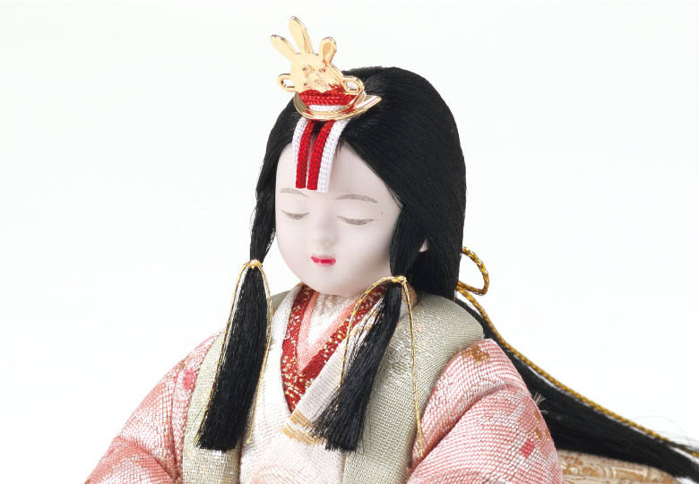 木目込雛人形 彩鳳雛　正絹 インド花紋更紗