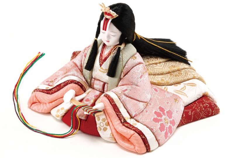 木目込雛人形 彩鳳雛　正絹 インド花紋更紗