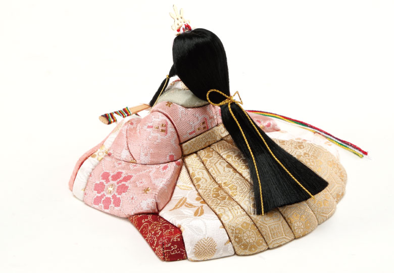 木目込雛人形 彩鳳雛　正絹 インド花紋更紗