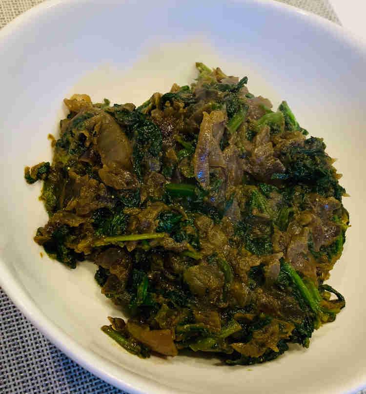 south indian dry spinach curry