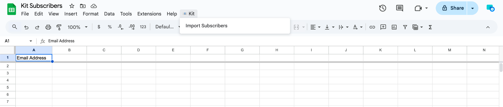 Screenshot of a Google Sheet titled