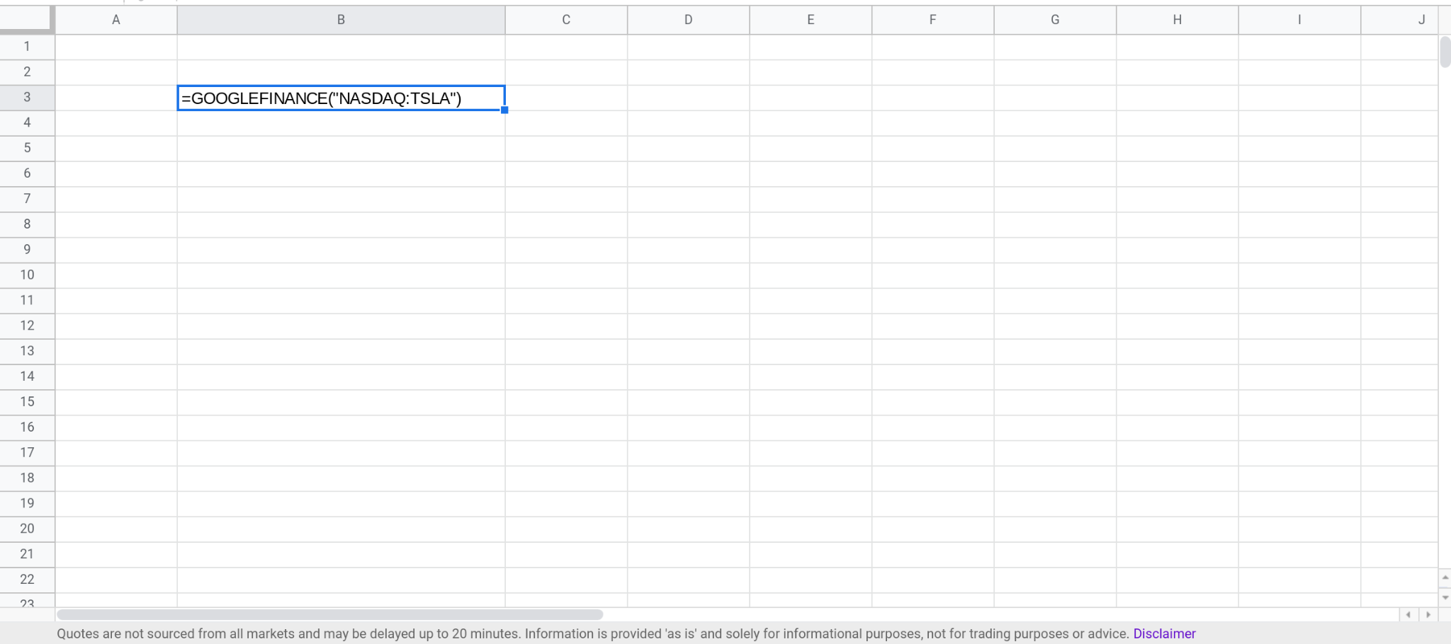 Screenshot of a Google Sheets spreadsheet.