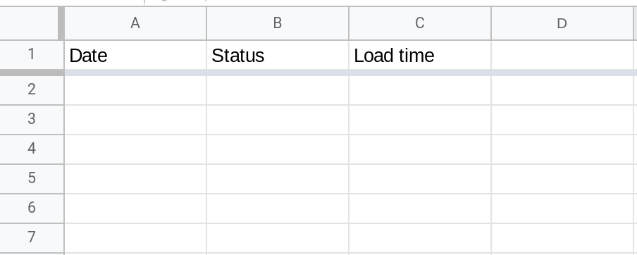 Screenshot of a Google Sheets spreadsheet.