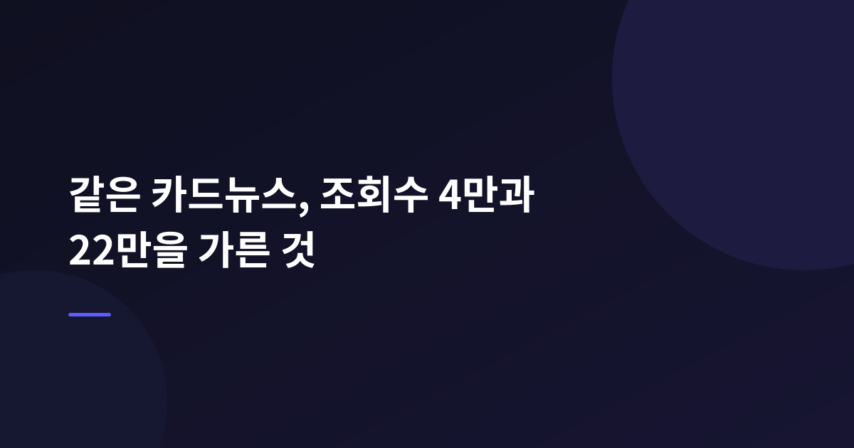 같은 카드뉴스, 조회수 4만과 22만을 가른 것