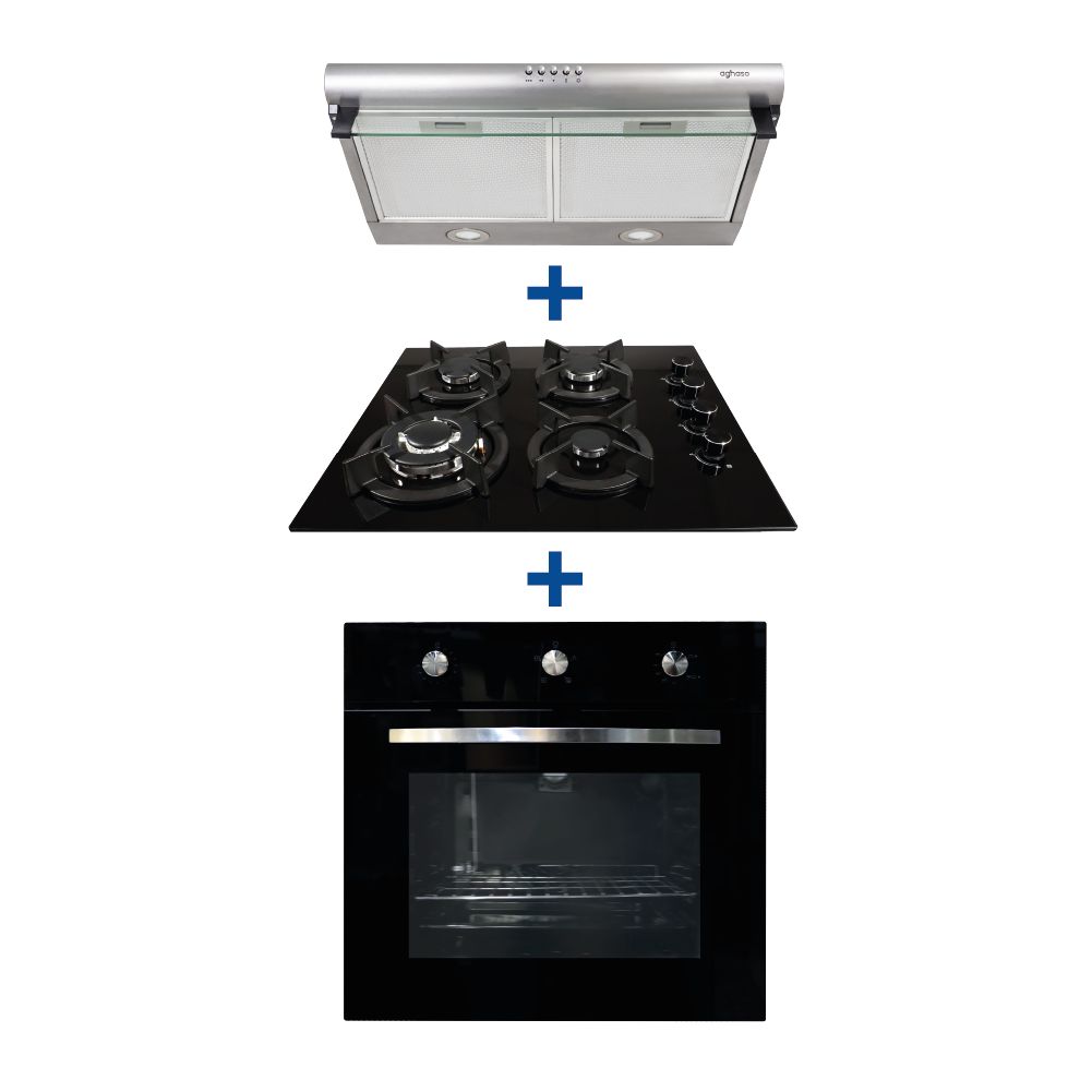 Combo: Encimera 4 hornillas GN + Campana Extractora 60 cm + Horno