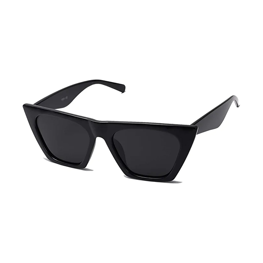 SOJOS Gafas de sol polarizadas cuadradas de gran tamaño con ojo de gato  para mujeres y hombres SJ2115 Negro