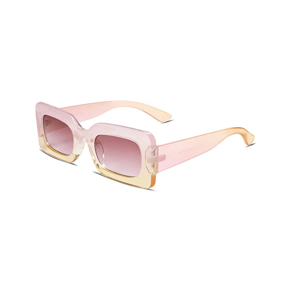 SOJOS Lentes sol 90s para mujer Trendy Chunky Glasses Pebble SJ2160 Rosa Degradado