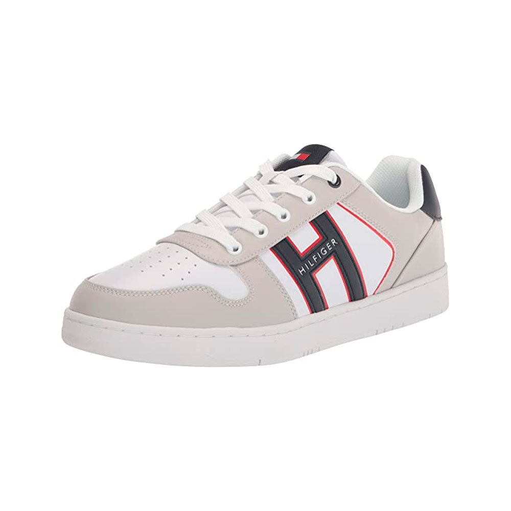 deportivas Tommy Hilfiger Tenis Tecola para hombre Blanco Gris