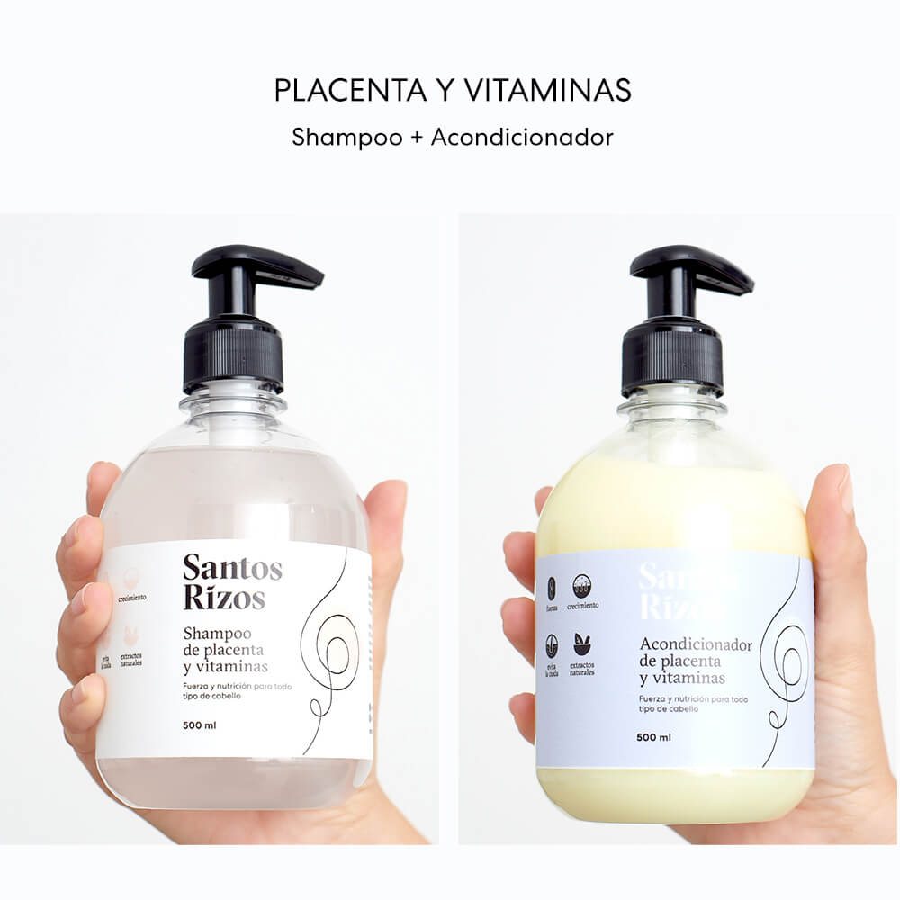 Shampoo + Acondicionador de Placenta y Vitaminas 500ml