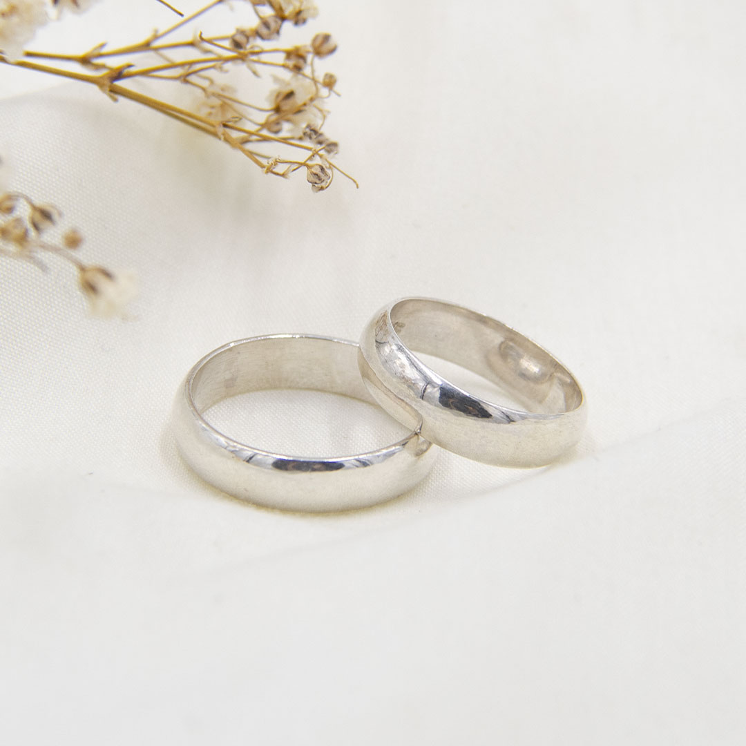 Aros De Boda Oro 18k Y Plata Amor Mujer Anillos Matrimonio