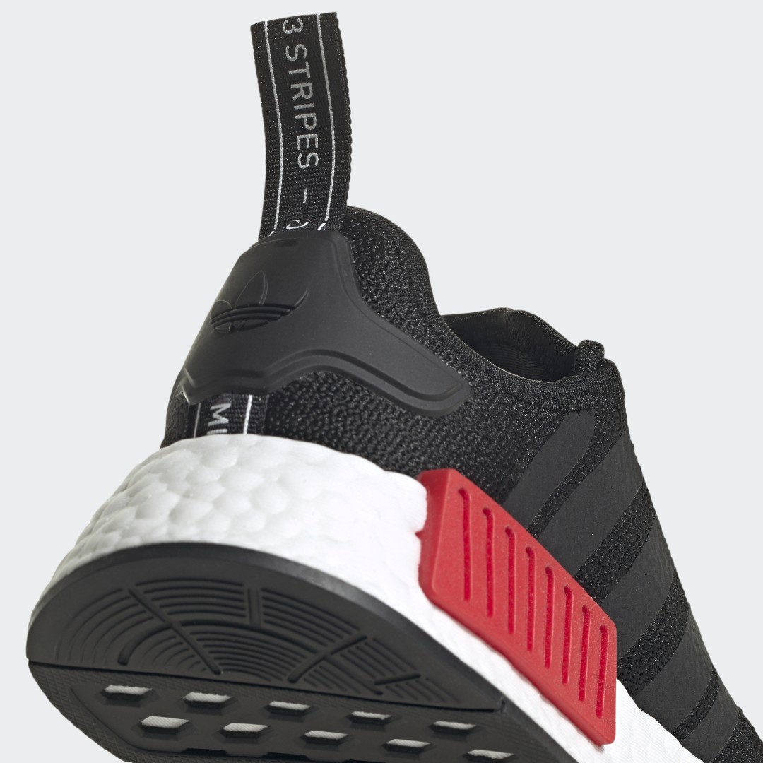 adidas black with red and blue