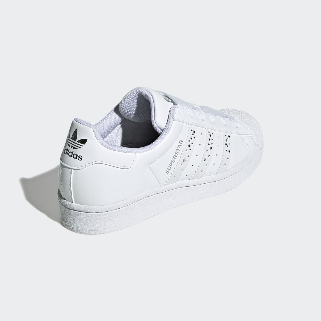 Adidas superstar white silver on sale glitter