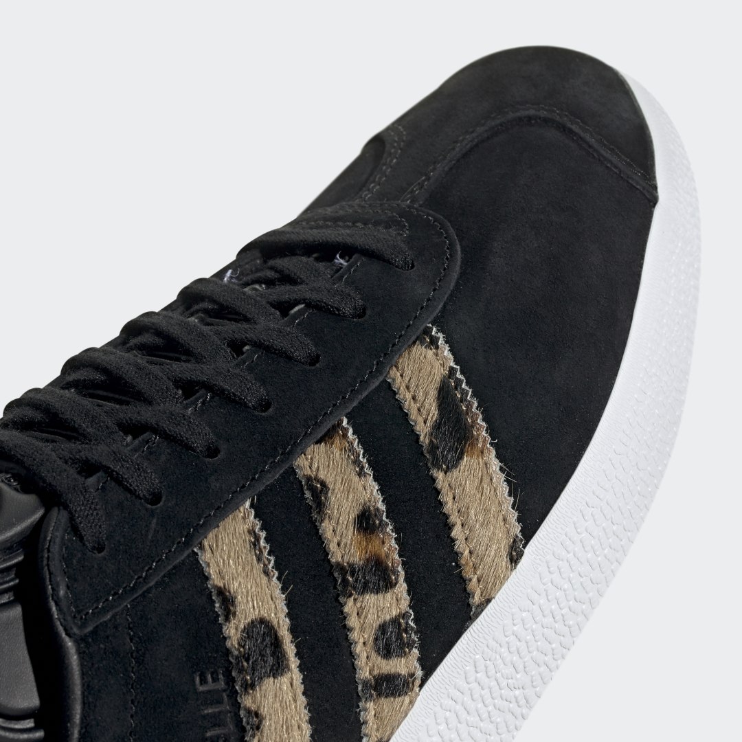 adidas gazelle black raw desert leopard