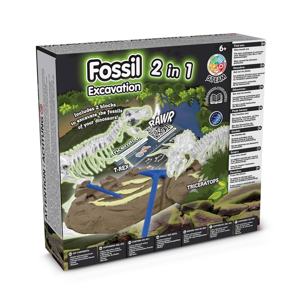 2 in 1 Fossil Excavation Kit I. Gioco educativo per bambini - immagine 2