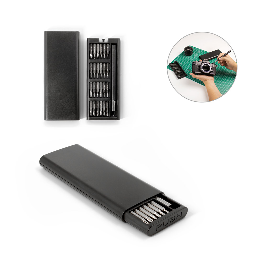 ATOM. Set di cacciaviti con diverse punte magnetiche in acciaio al carbonio