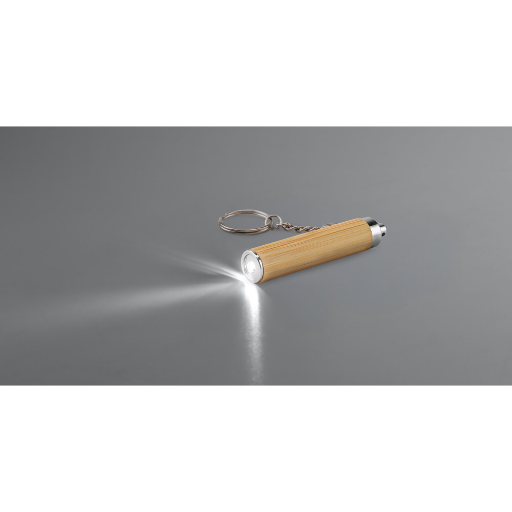 RACHEL. Portachiavi in bambù e ABS con torcia LED - immagine 5
