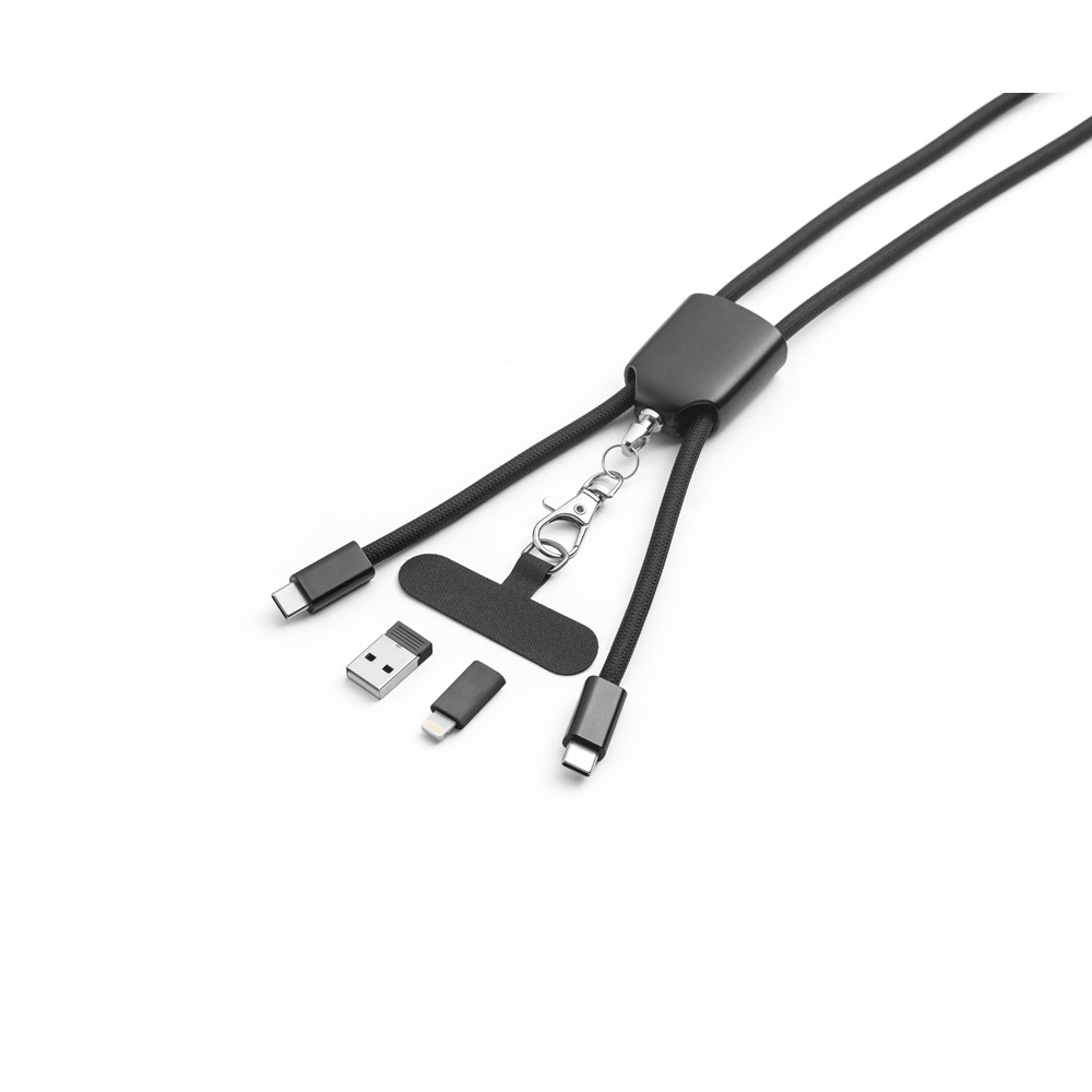 ZEWAIL. Cordino Lanyard con supporto per smartphone incluso, cavo USB-C e diversi adattatori in ABS riciclato e TPE riciclato - immagine 2
