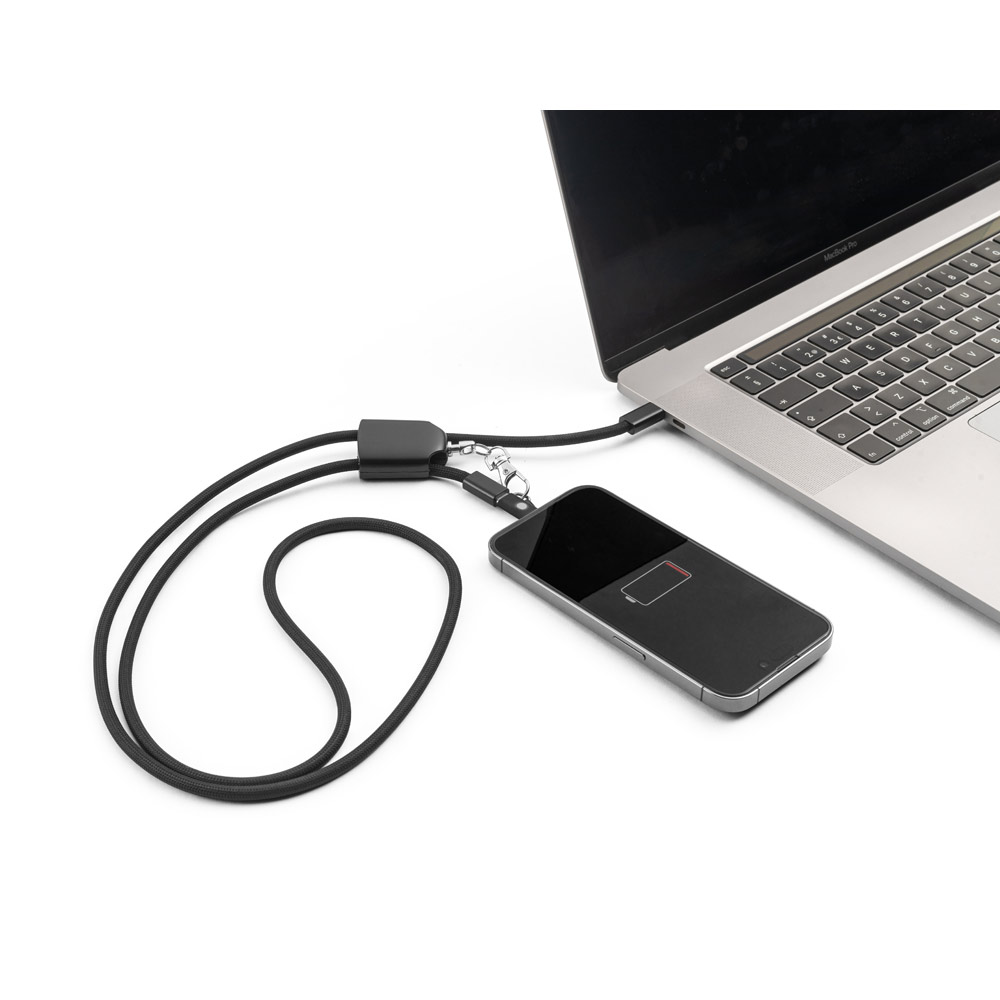 ZEWAIL. Cordino Lanyard con supporto per smartphone incluso, cavo USB-C e diversi adattatori in ABS riciclato e TPE riciclato - immagine 6