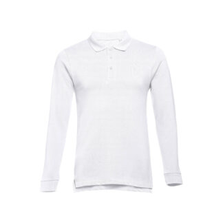 THC BERN WH II. Polo da uomo in cotone a maniche lunghe