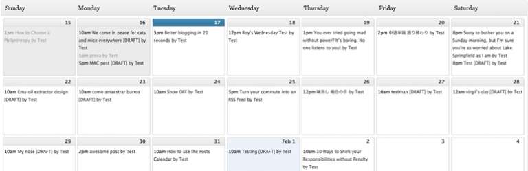 Editorial Calendar
