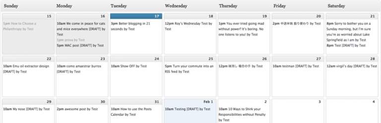 Editorial Calendar Plugin