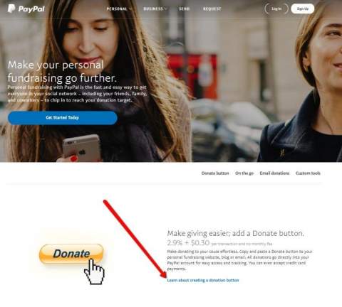 PayPal donation button