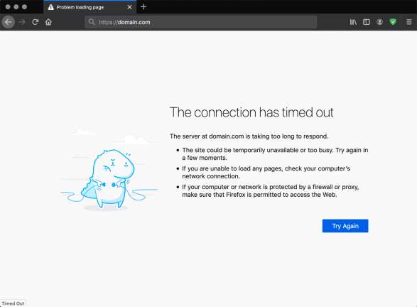 ERR_CONNECTION _TIMED_OUT error