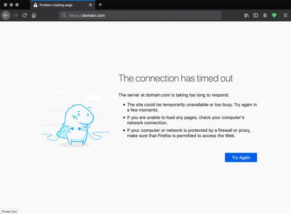 ERR_CONNECTION _TIMED_OUT error