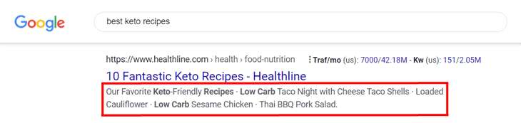 Meta descriptions