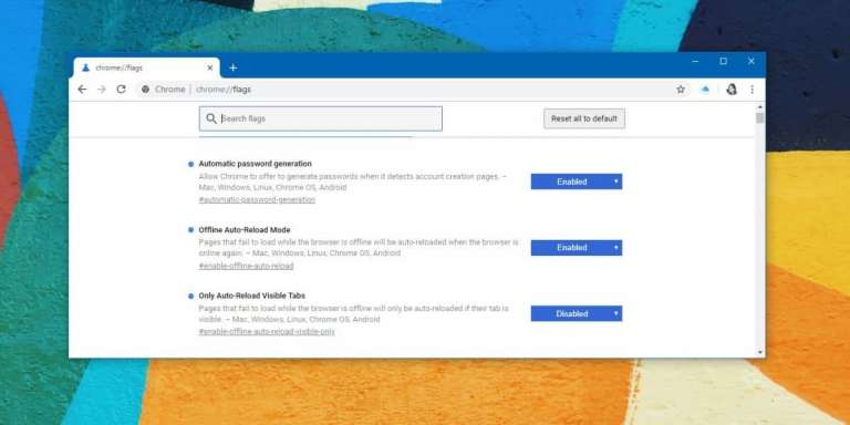 Reset Chrome flags
