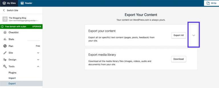 Export Your Website Files