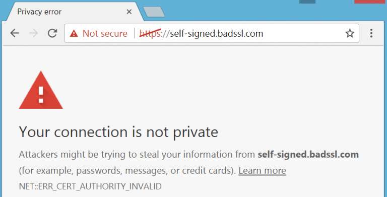 SSL Certificate Not Trusted Error