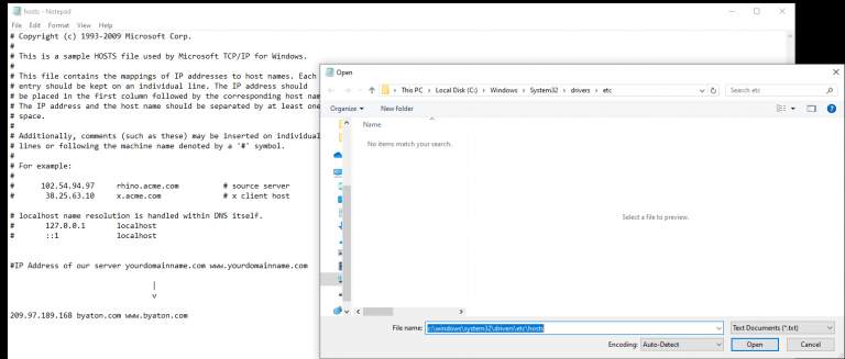 Hostsfile windows10