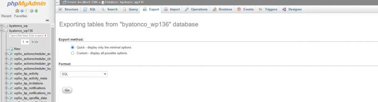 exportdatabase