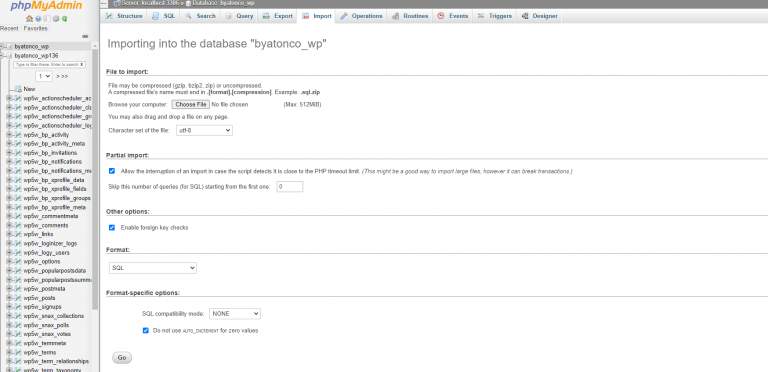importdatabase