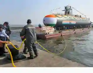 INS Vagir, fifth of the six Kalvari class submarines of Project 75 launched 