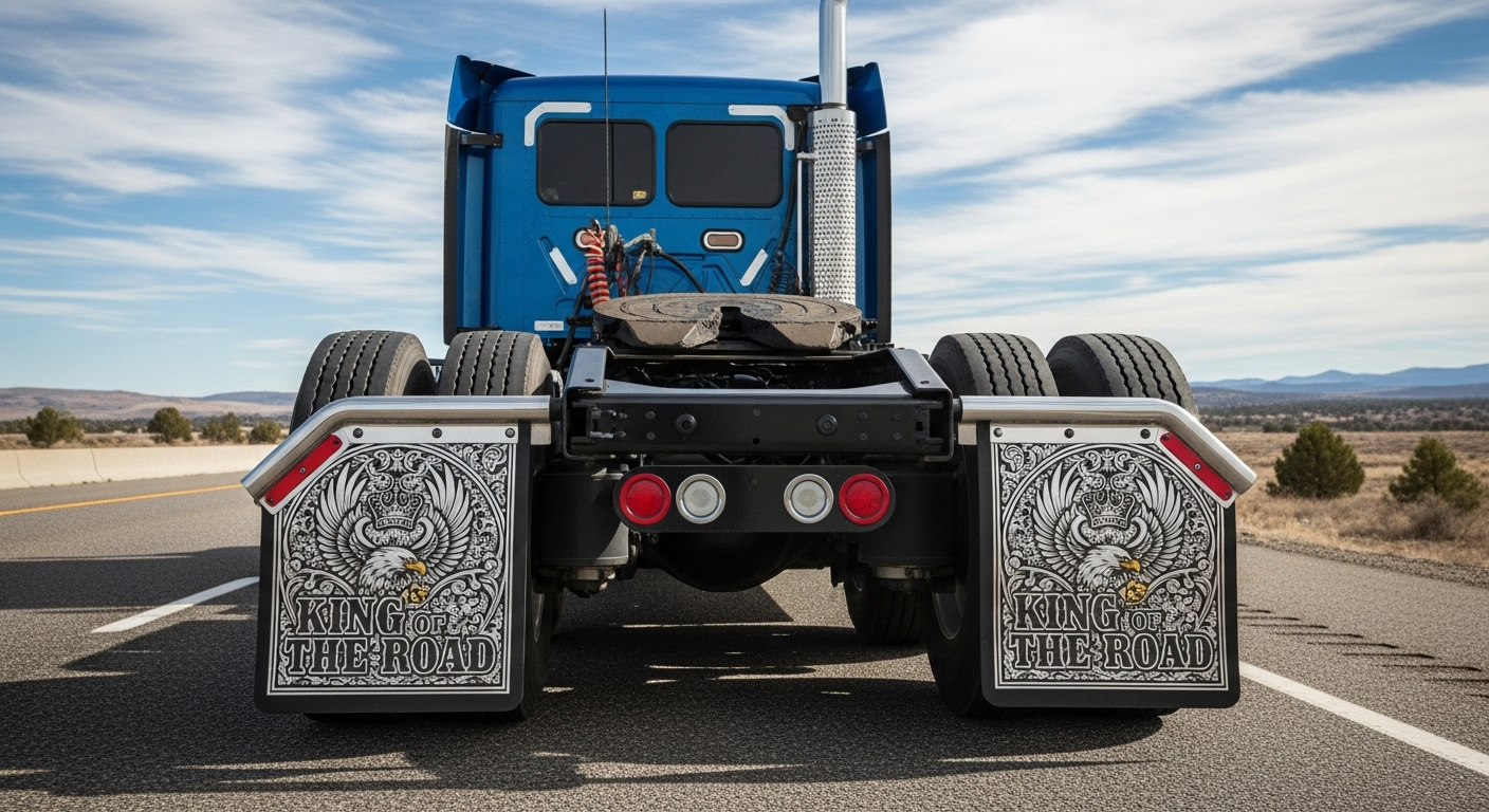 Hot Stamped Mud Flaps for Fleets