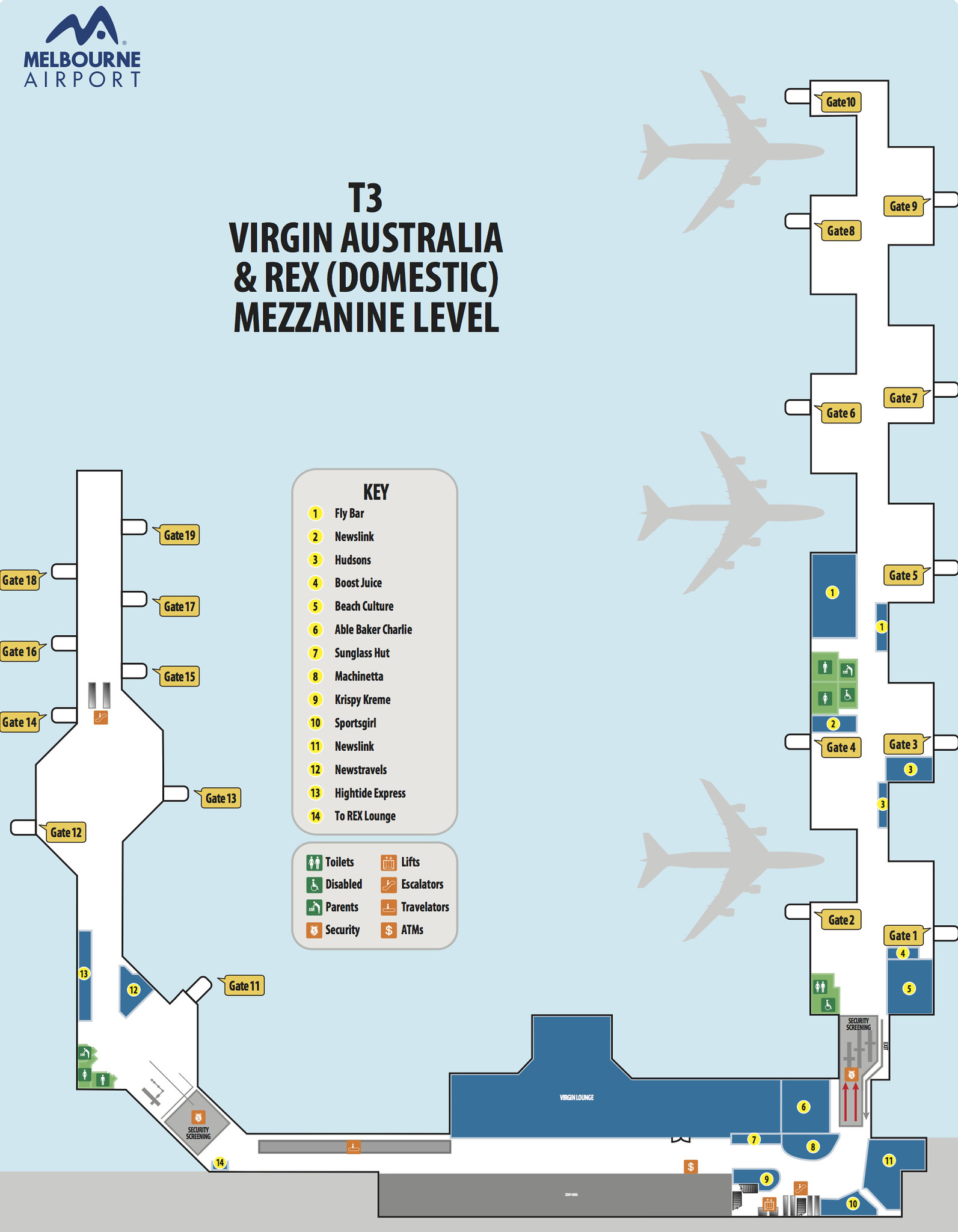 ⑦melbourne-airport-maps--t3-gates-(arrivals-and-depatures)-