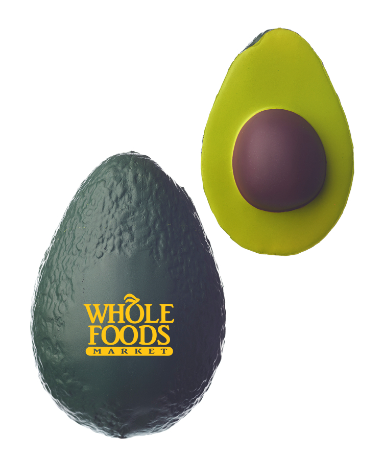 Union Printed - Avocado Shaped Stress Balls with 1-Color Logo — Green