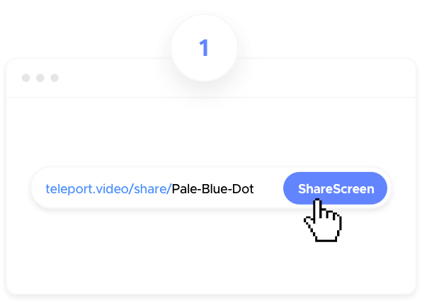 Link being generated for user to share screen using Teleport