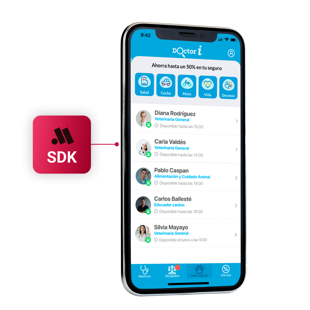Ofrece el servicio de TeleVet en tus apps