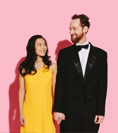 Couple in dress and tuxedo