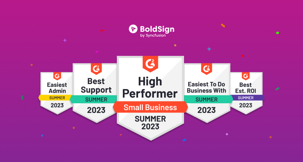 BoldSign Secures 10 G2 Badges in the E-Signature Category – Summer 2023