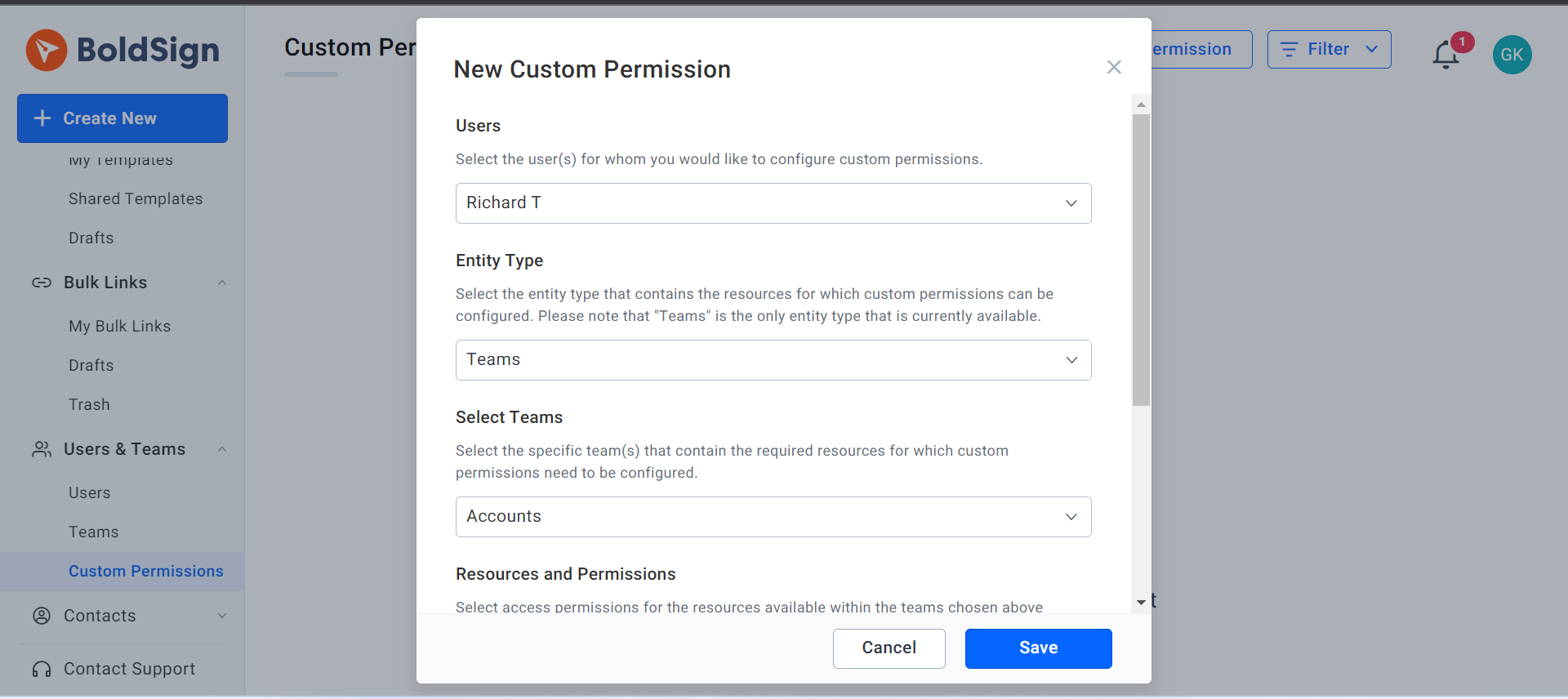 Creating custom permissions for users