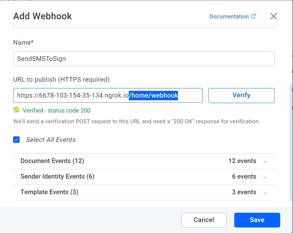 SMS Webhook