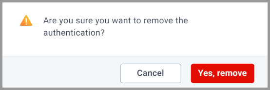 Choose remove authentication