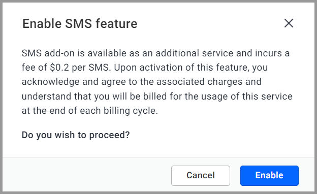 Enable SMS features