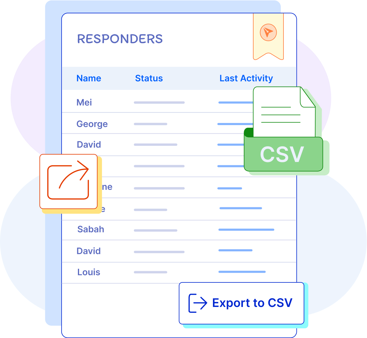 Export responder details to csv