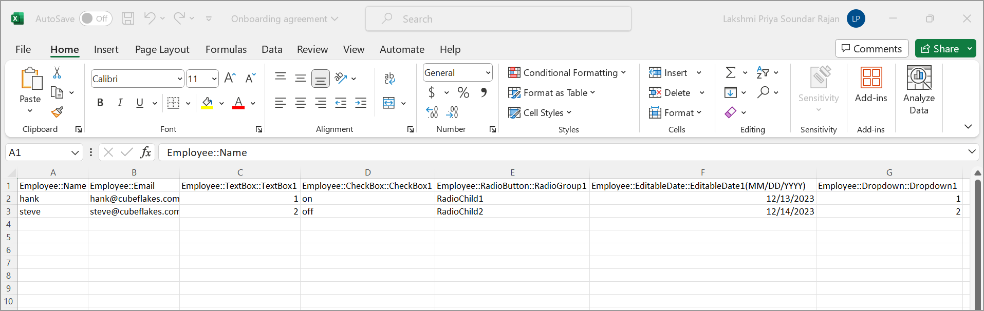 Managing form fields