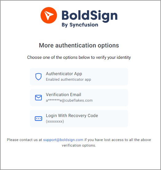 Choose a different verification method